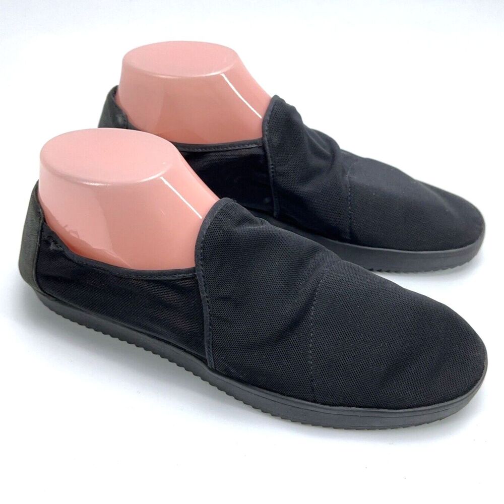 Women Eileen Fisher Black Fabric Woven Slip On Low Top Loafer Shoes Size 9